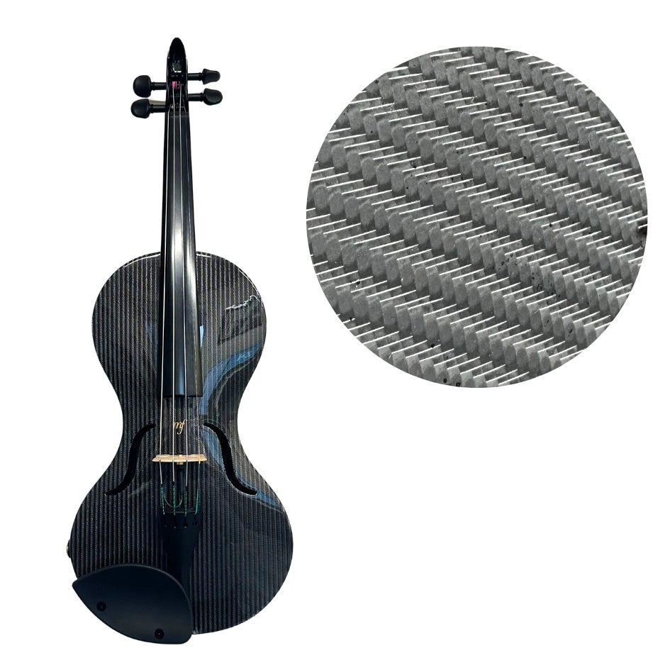 Special edition: Carbon Fiber violin with an elegant silver stripe pattern