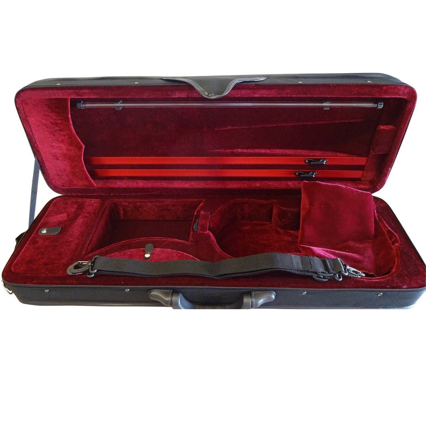 Violin case, violin case "Giovanni" black/dark red, size. 4/4