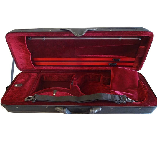 Violin case, violin case "Giovanni" black/dark red, size. 3/4