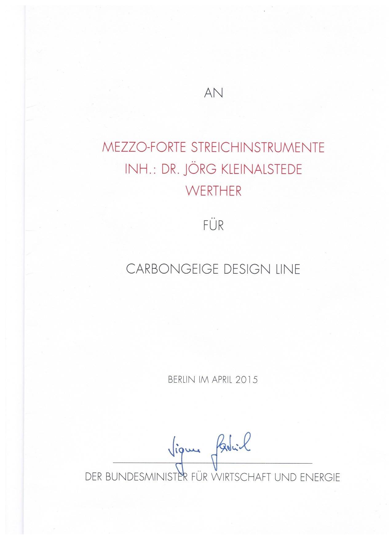 Carbonvioline "Hybrid Line" Deutscher Musikinstrumentenpreis 2015