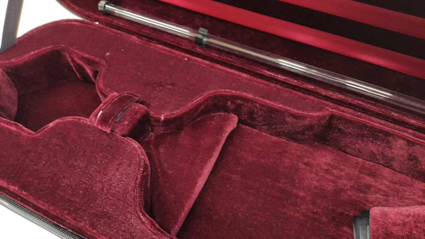 Geigenkasten, Holzkern, elegant und robust, bordeaux-rot