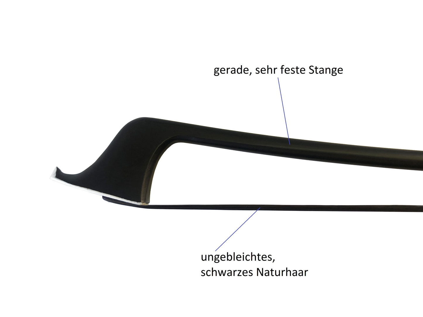 Bass bow carbon, black hair, German frog