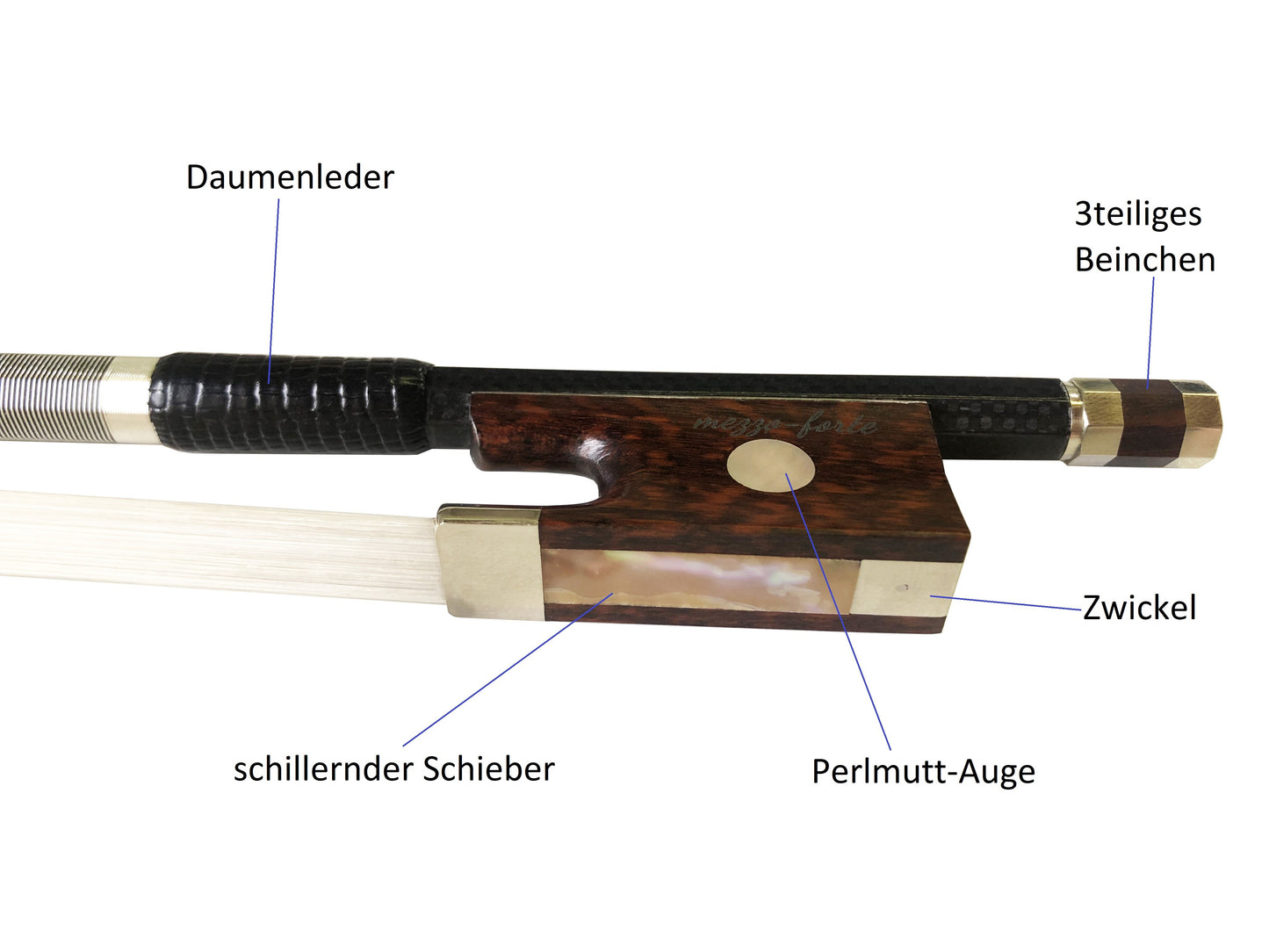 Geigenbogen Violinbogen Carbon mezzo-forte "SilverStar"