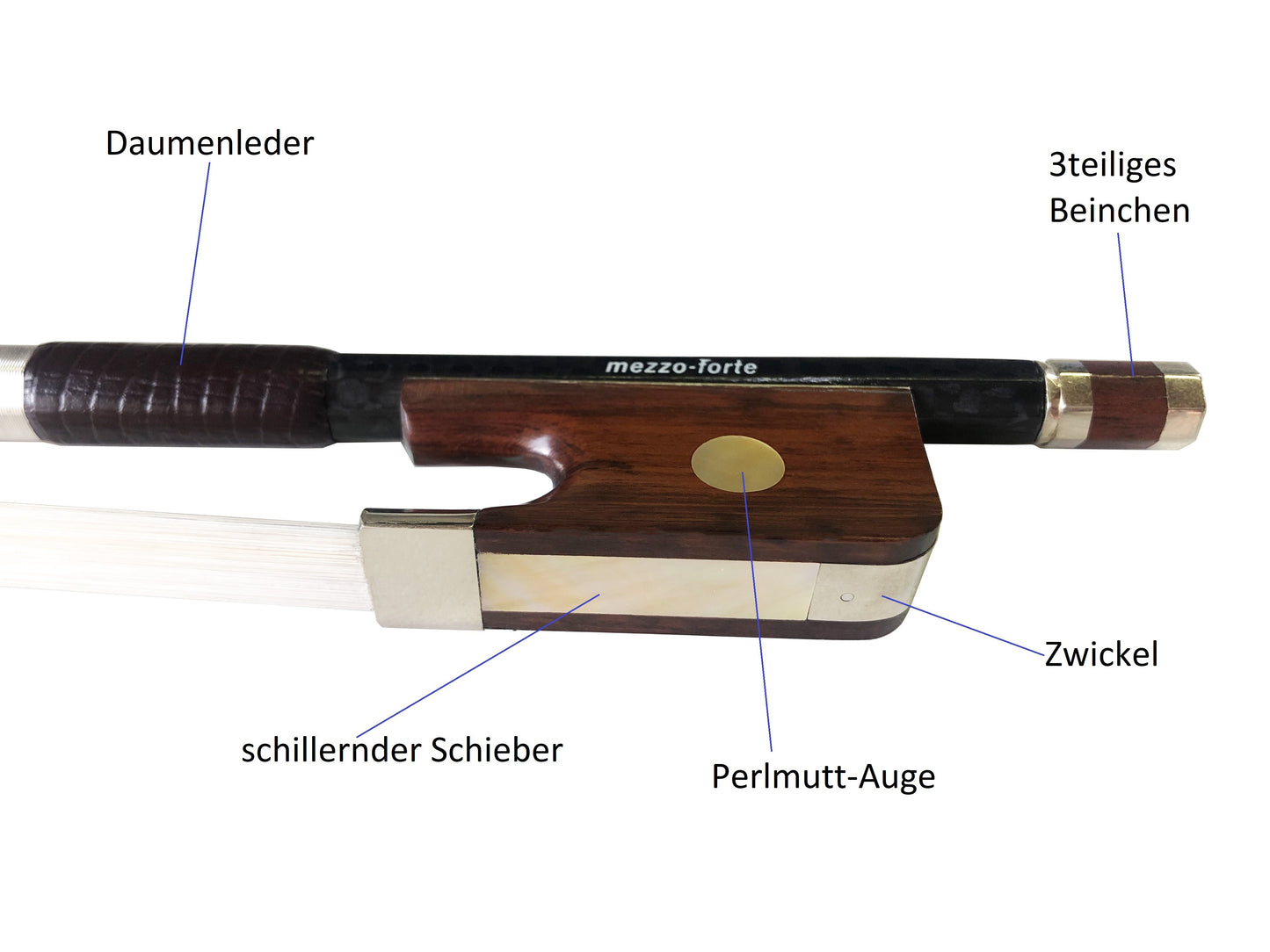 Violabogen Bratschenbogen Carbon mezzo-forte "SilverStar"