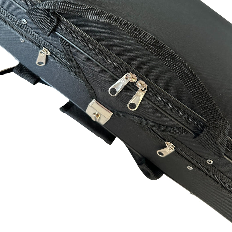 Geigenkasten, Geigenkoffer "Giovanni" schwarz/dkl.-rot, Gr. 3/4