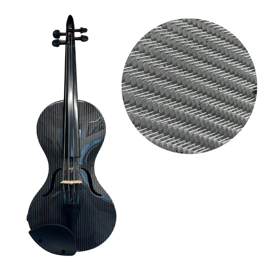 Special edition: Carbon Fiber violin with an elegant silver stripe pattern
