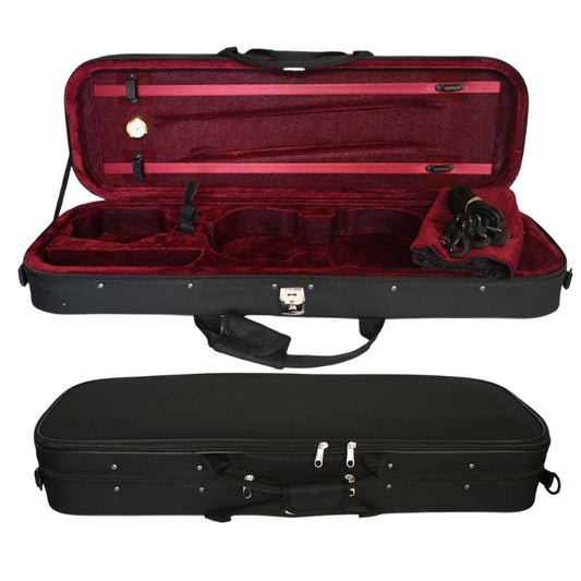 Geigenkasten, Geigenkoffer "Giovanni" schwarz/dkl.-rot, Gr. 4/4