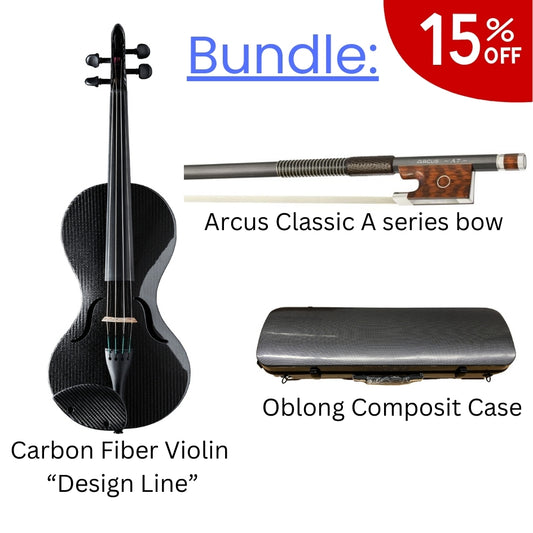 Bundle: Carbonvioline "Design Line" + ARCUS A-Bogen (A4-A7) klassisch