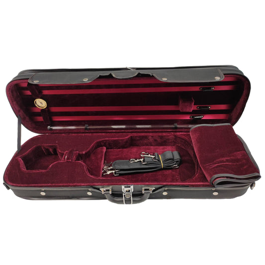 Violin case, wooden core, elegant and robust, burgundy red