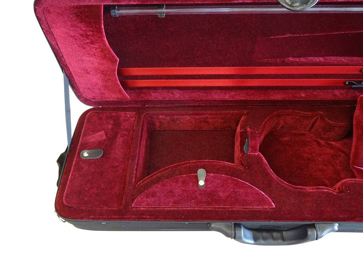 Violin case, violin case "Giovanni" black/dark red, size. 4/4