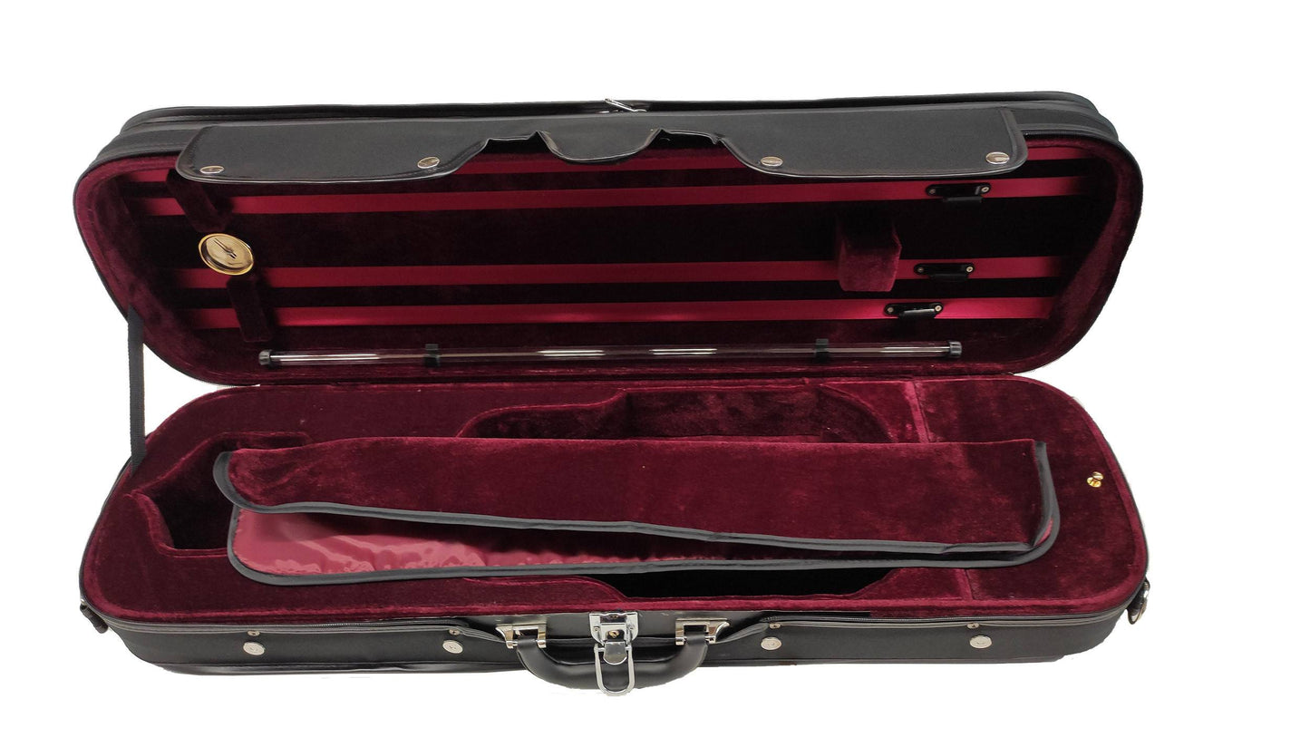Violin case, wooden core, elegant and robust, burgundy red