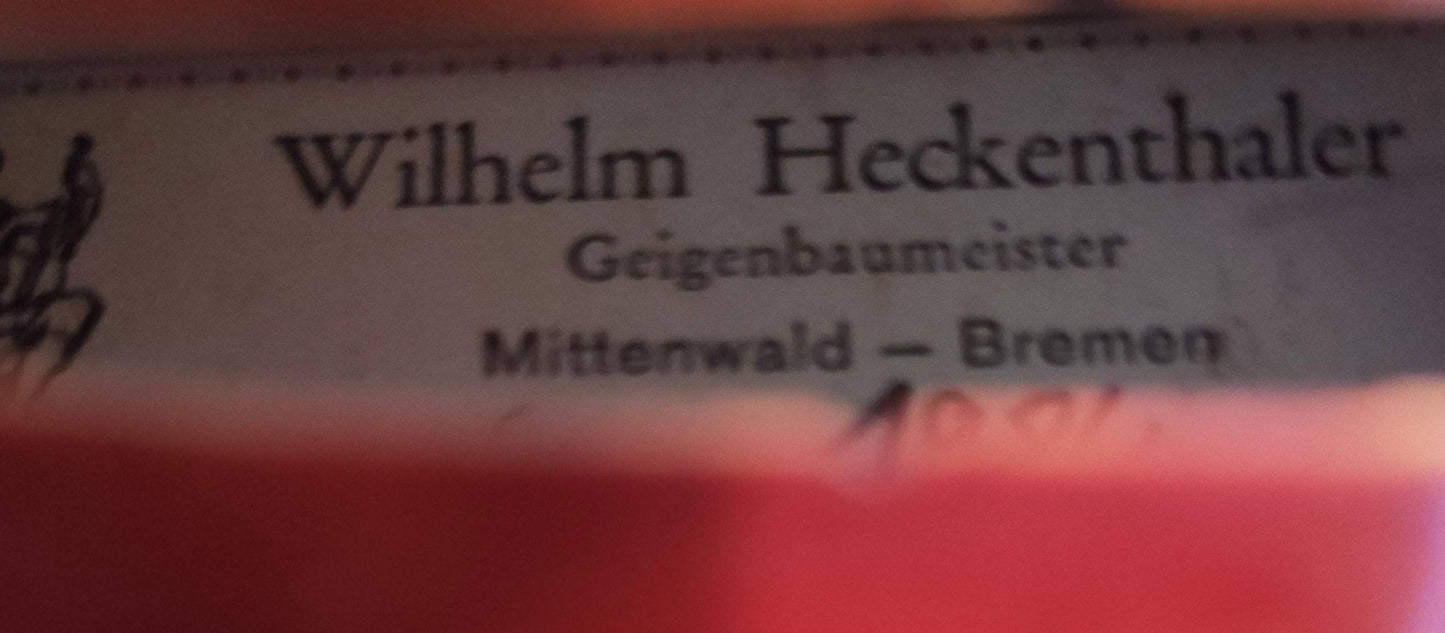 German master violin by: Wilhelm Heckenthaler, Bremen 1984